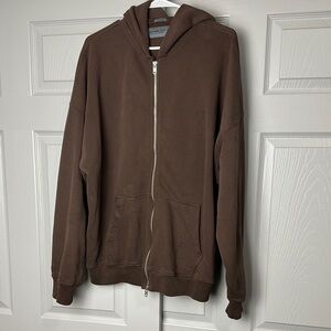 Abercrombie & Fitch Brown Oversized Zip Up Hoodie